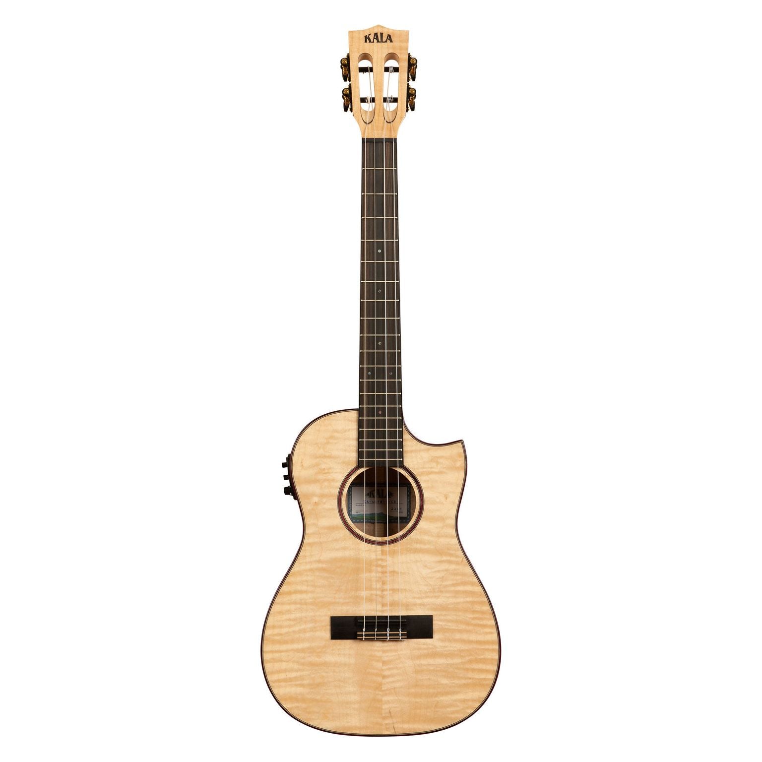 Kala All Solid Flame Maple Cutaway Baritone Ukulele w/ EQ & Bag