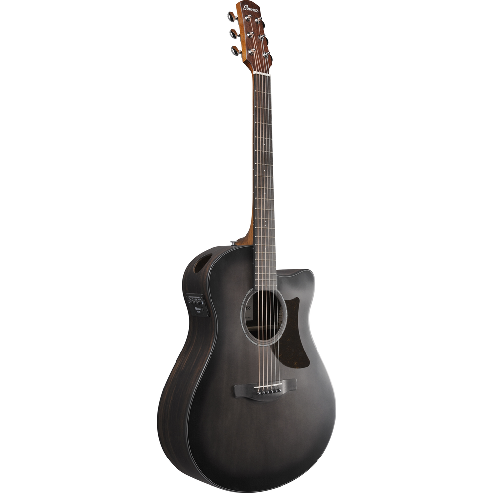 Ibanez AAM70CETBN Electro Acoustic Guitar Transparent Charcoal Burst Low Gloss Top, Natural Open pore Back and Sides