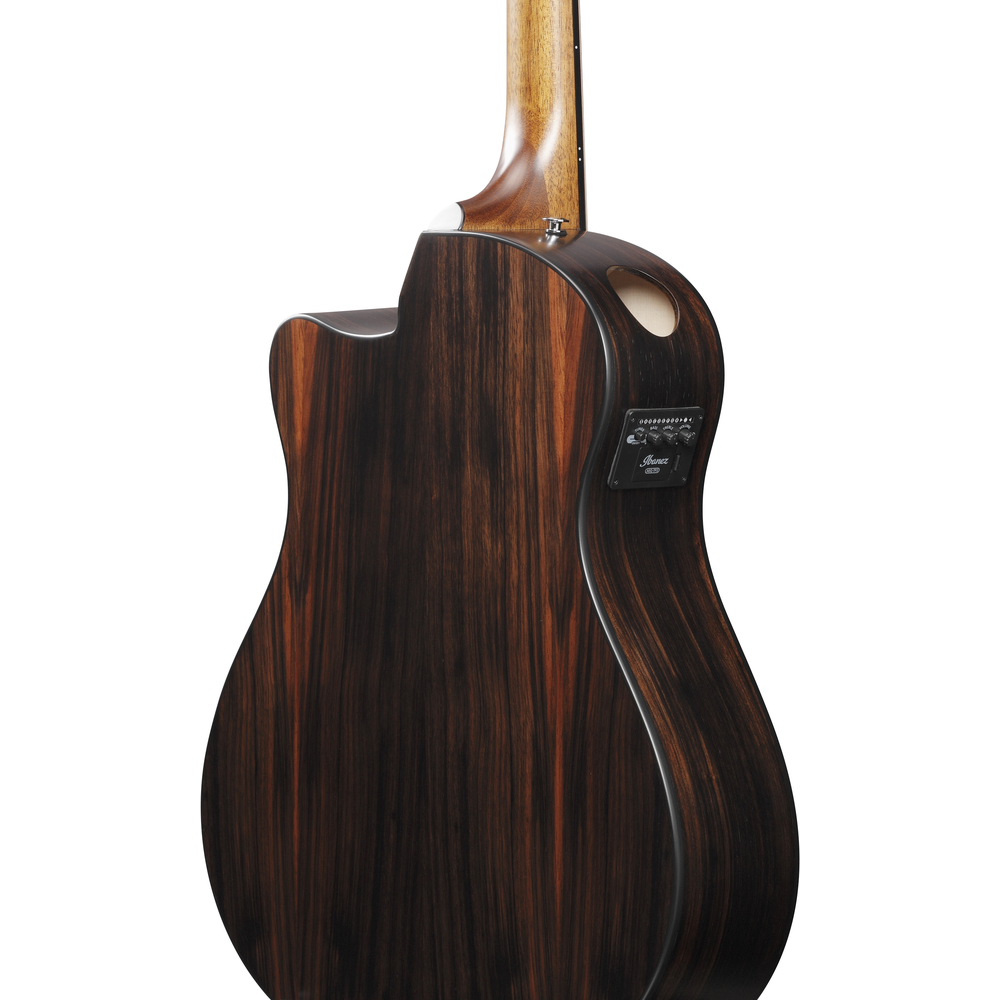 Ibanez AAM70CETBN Electro Acoustic Guitar Transparent Charcoal Burst Low Gloss Top, Natural Open pore Back and Sides