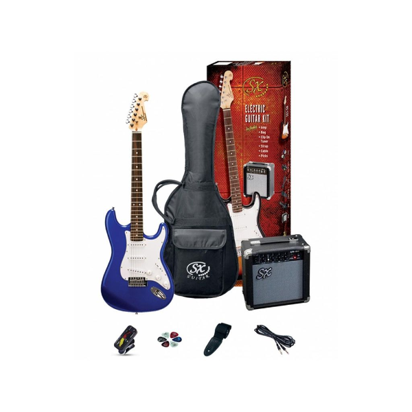 SX Electric Guitar Pack SE1SKEB Electric Blue