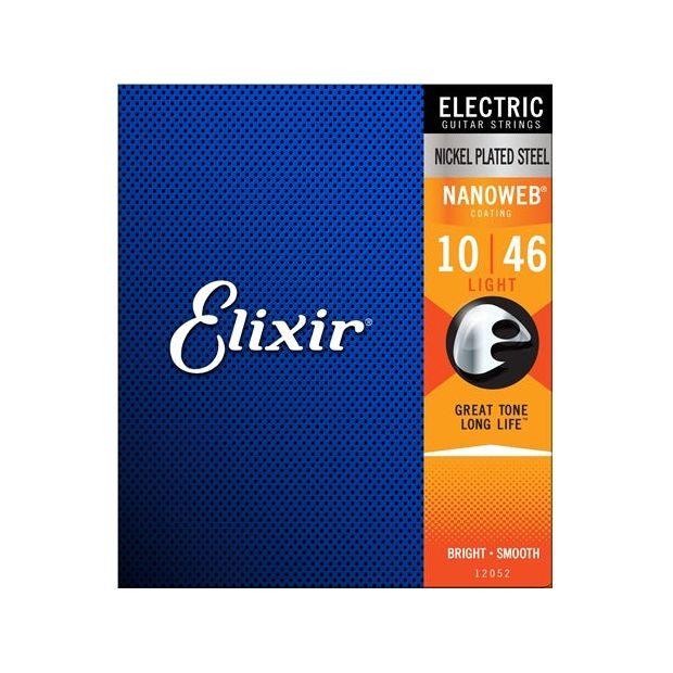 Elixir Nanoweb Nickel Wound Electric Guitar Strings - Light 10-46