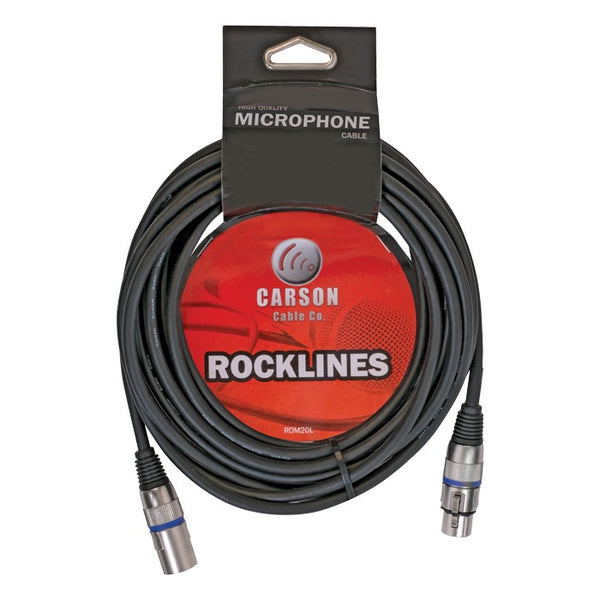 Carson Rockline Microphone Cable XLR to XLR 20ft