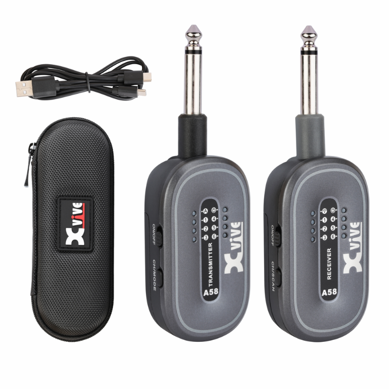 XVive A58 5.8 Ghz Wireless Guitar System Black