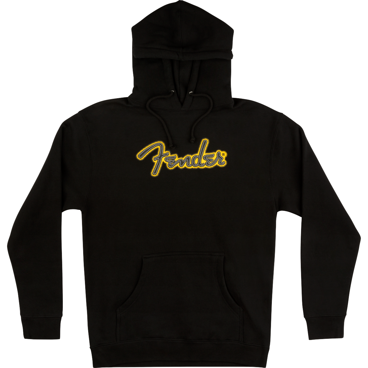 Fender Yellow Stitch Logo Hoodie Black M