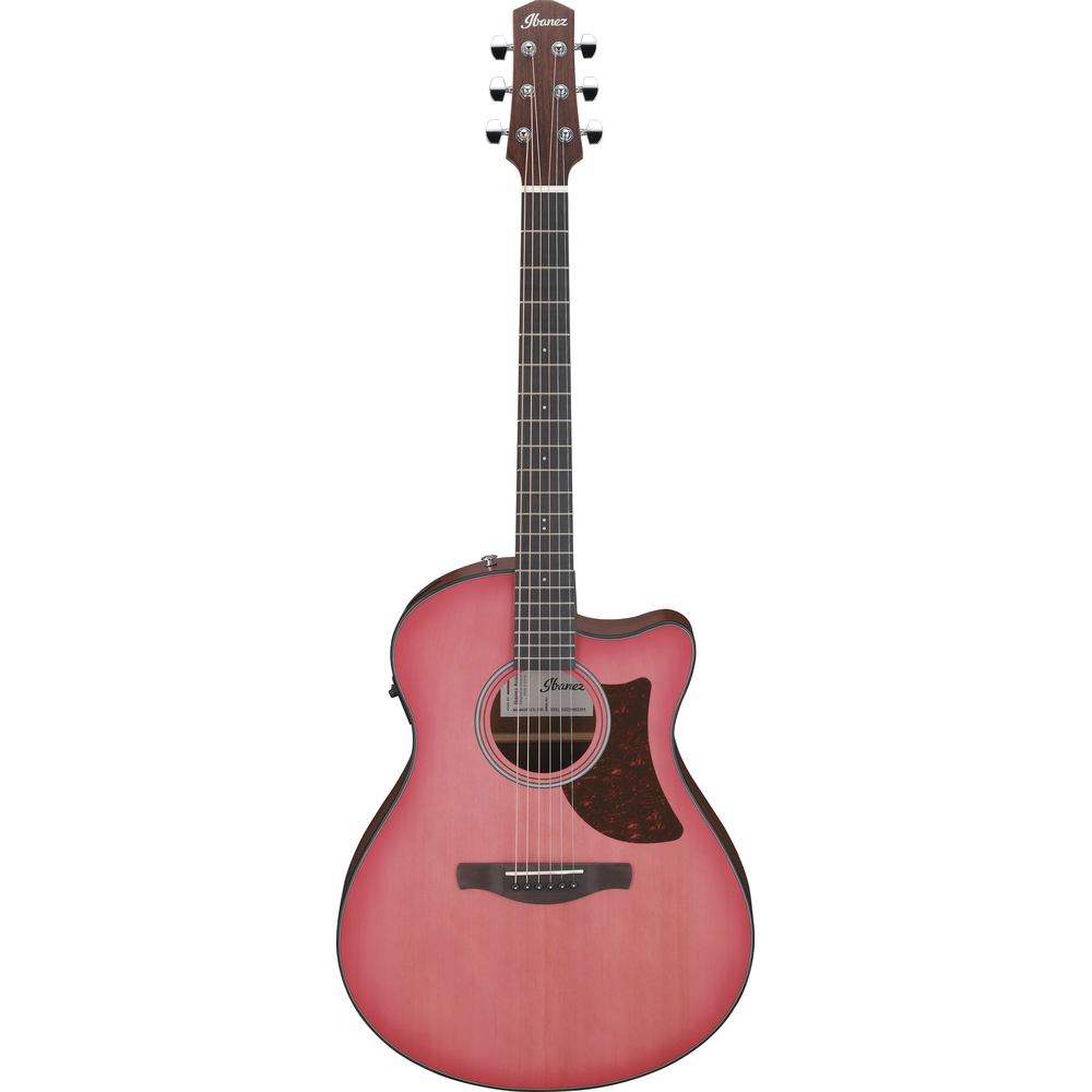 Ibanez AAM50CE Coral Red Burst Open Pore Top, Natural Open Pore Back and Sides Acoustic Guitar