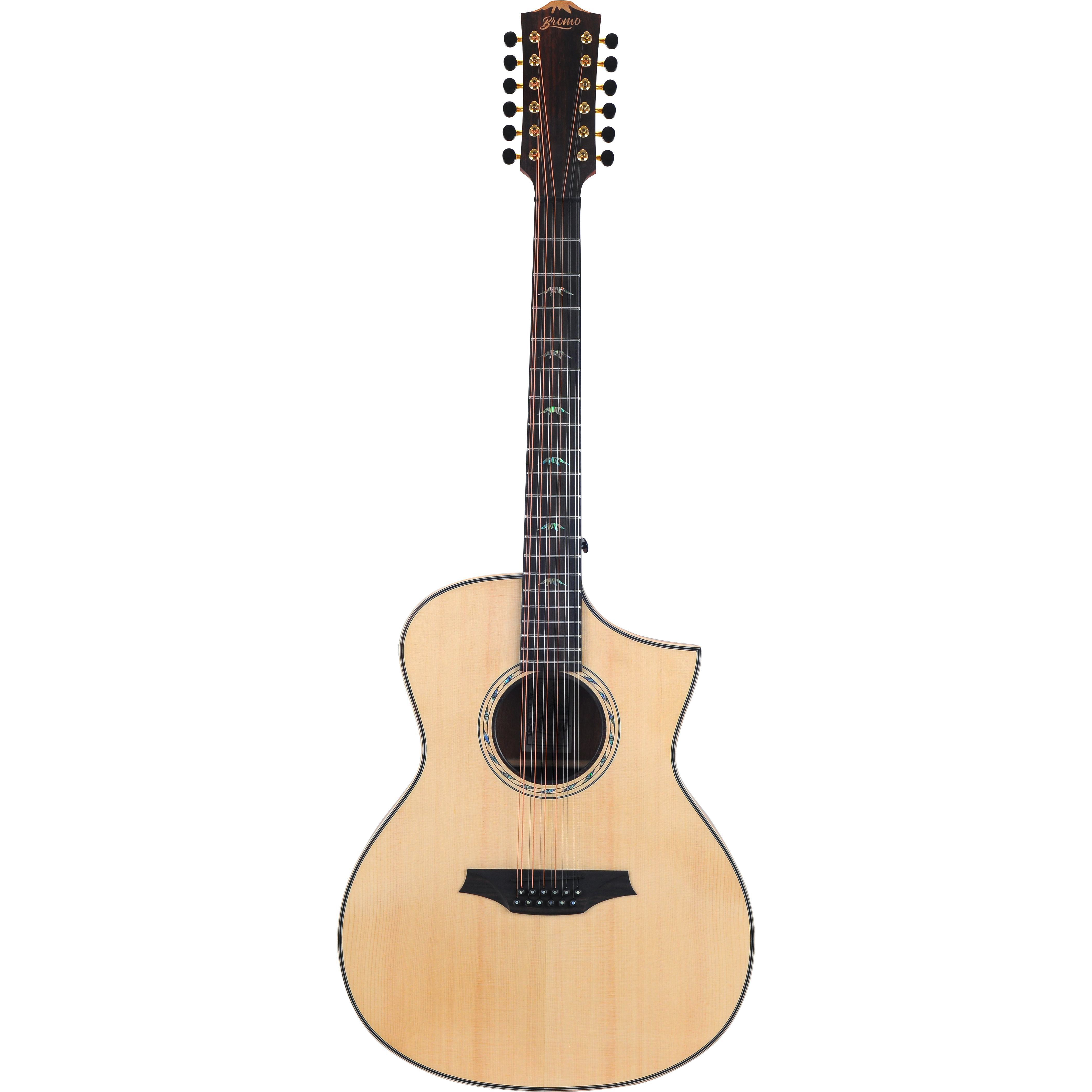 Bromo BAT4CE12 String Solid Top Hillside Auditorium Acoustic-Electric w/Bag