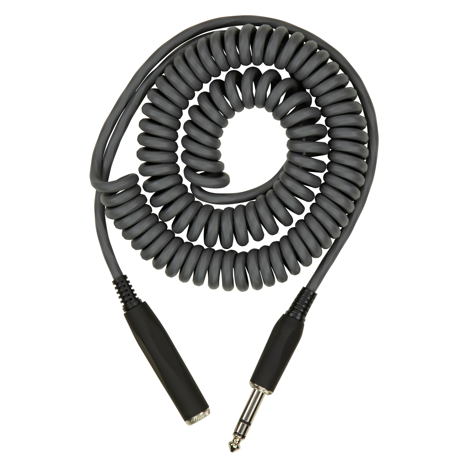 Hex Series Coiled Headphone Extension Cable 1/4' 25ft Charcoal Grey
