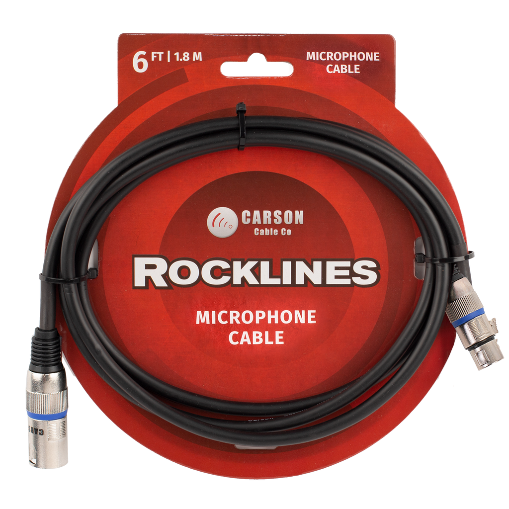 Carson Rockline Microphone Cable XLR to XLR 6ft