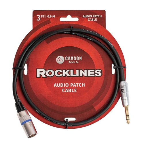 Carson Rockline Balanced Patch Cable XLR Female to TRS 3ft