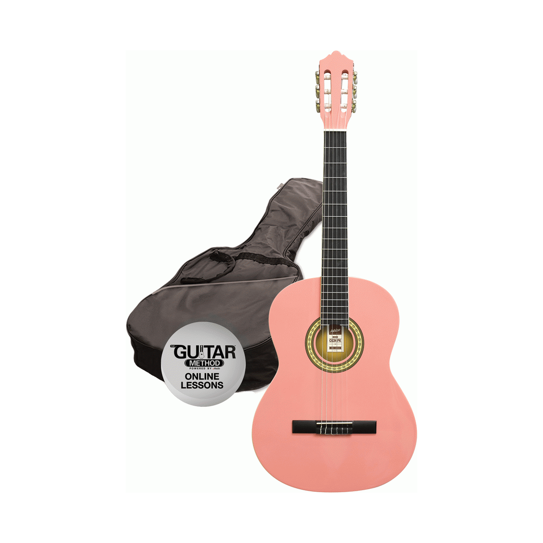 Ashton CG12 1/2 Size Classical Guitar Pack in Pink