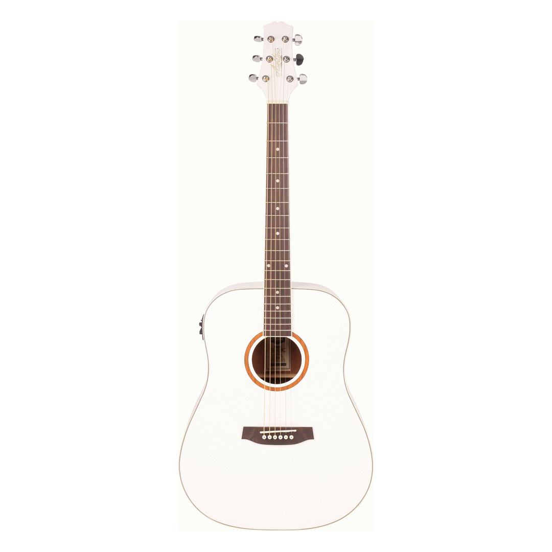 Ashton D26EQ Acoustic Guitar - White
