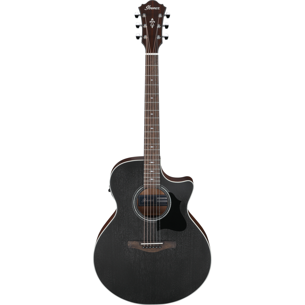 Ibanez AE140WKH Electro Acoustic Guitar Weathered Black Open Pore Top, Open Pore Natural Back and Sides
