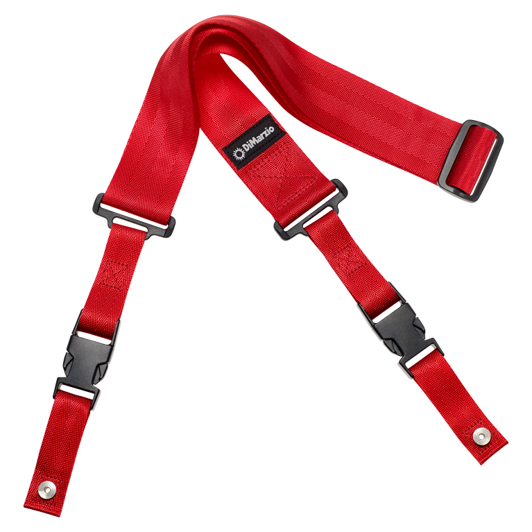DiMarzio 2" Gtr Strap with Clip Lock Nylon Red