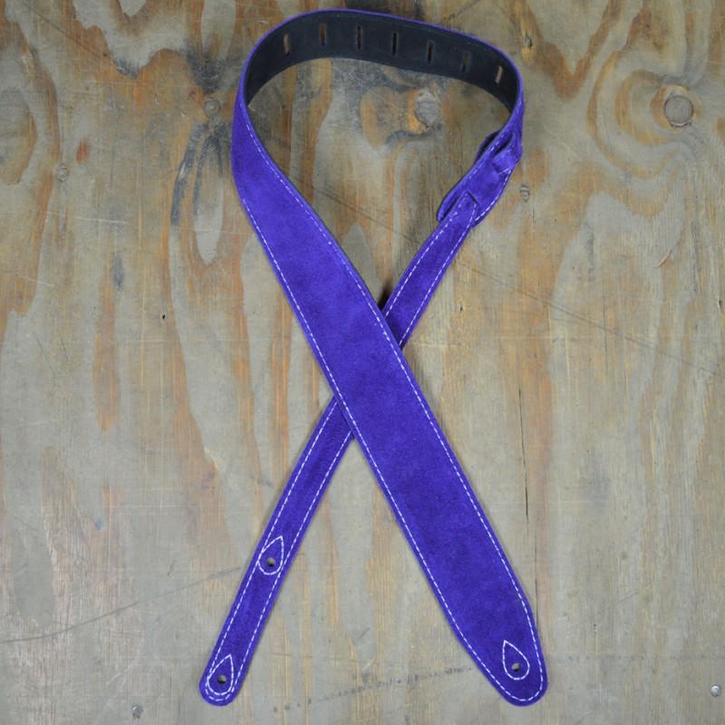 Colonial Leather Double Suede Guitar Strap - Violet