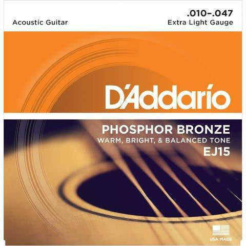 D'Addario Phosphor Bronze Acoustic Strings 10-47