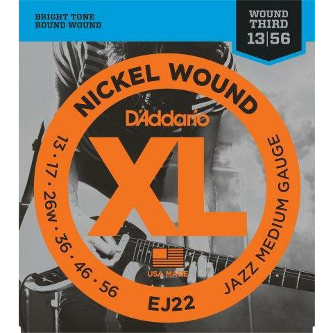 D'Addario Jazz Nickel Wound Electric Strings 13-56 Wound Third