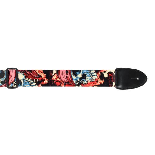 XTR 2 inch Poly Guitar Strap Pirate Skull