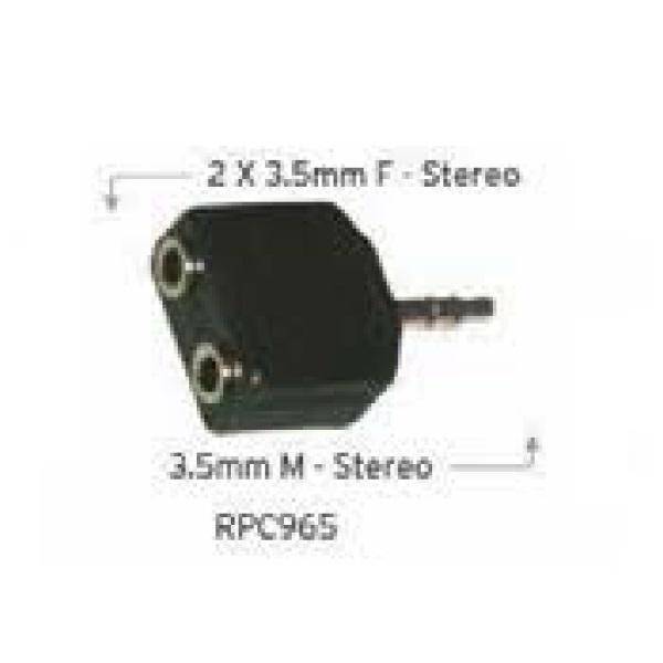 Carson Adaptor 2 x 3.5 Stereo Mini Jack (F) to 1 x 3.5 Stereo Mini Jack