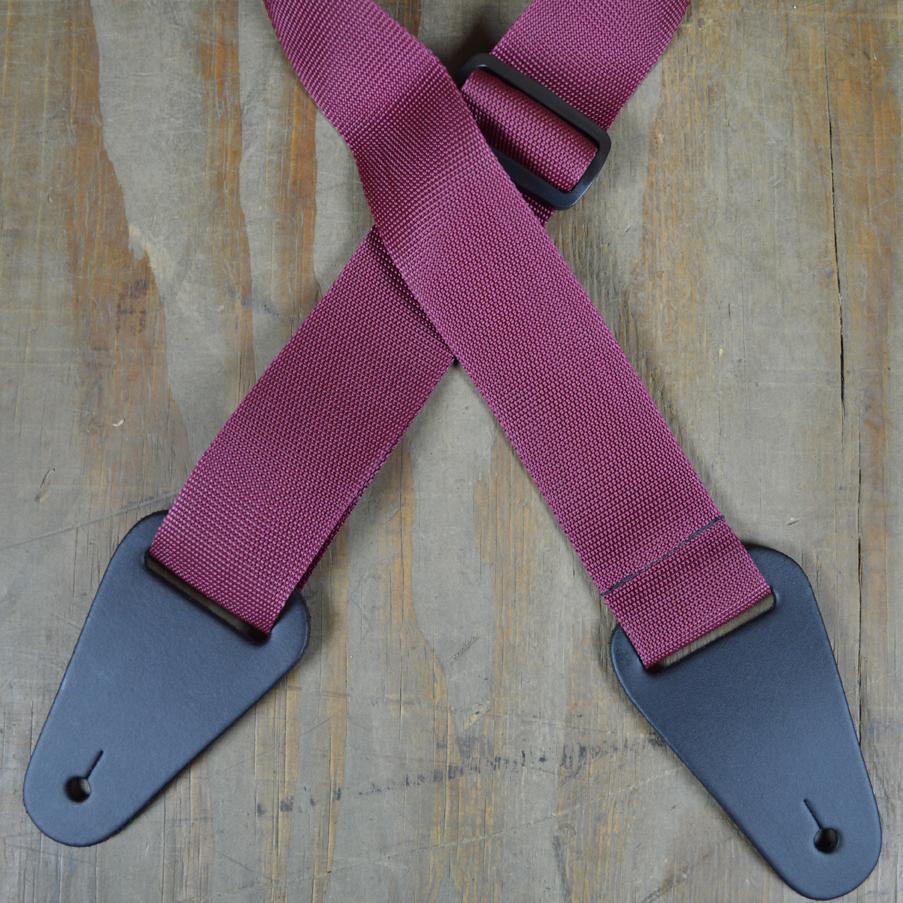 Colonial Leather Nylon Strap with Heavy Duty Leather Ends - Burgundy