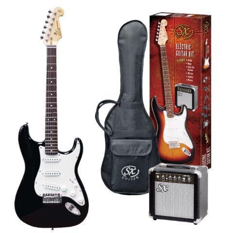 Essex 4/4 Size Stratocaster Style Electric Guitar Pack Black
