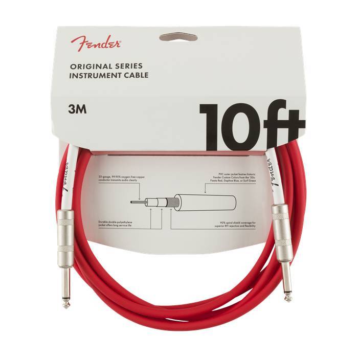 Fender Original Series 10ft Instrument Cable Fiesta Red